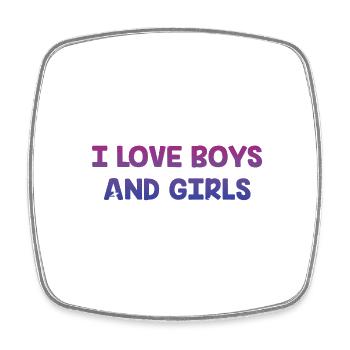I Love Boys and Girls Bisexual LGBTQ Bi Pride Gay - Viereckiger Kühlschrankmagnet - Weiß - Vorne