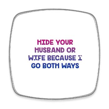 I Go Both Ways Bisexual LGBTQ Bi Pride Sarcastic - Viereckiger Kühlschrankmagnet - Weiß - Vorne
