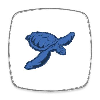 Sea turtle - Square fridge magnet - white - Front