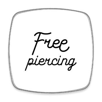 Free piercing - Square fridge magnet - white - Front