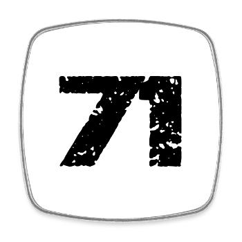 71 Number jersey - Square fridge magnet - white - Front