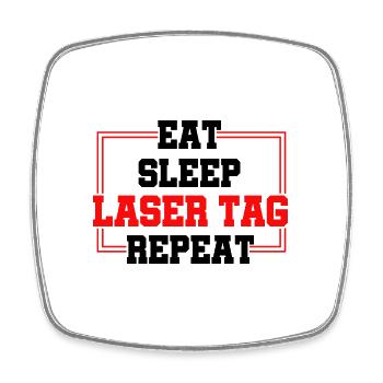 Eat Sleep Laser Tag Repeat Lasertag Player Laserga - Viereckiger Kühlschrankmagnet - Weiß - Vorne