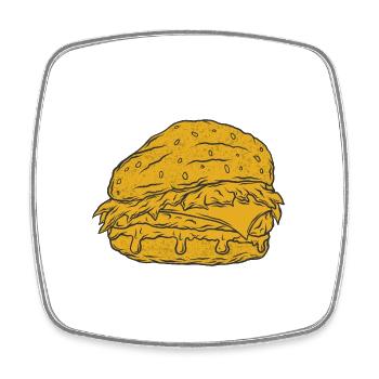 Burger - Viereckiger Kühlschrankmagnet - Weiß - Vorne