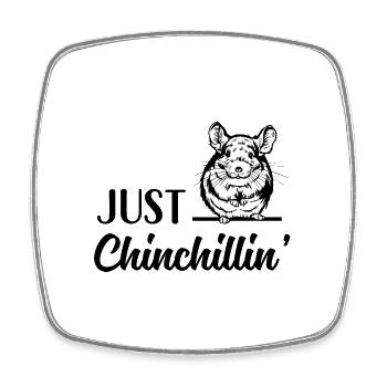 Just One Love With Chinchilla - Square fridge magnet - white - Front