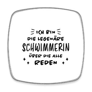 Schwimmerin Lustiger Spruch Fun Schwimmen Geschenk - Viereckiger Kühlschrankmagnet - Weiß - Vorne