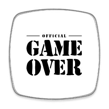 Game Over Spruch - Viereckiger Kühlschrankmagnet - Weiß - Vorne