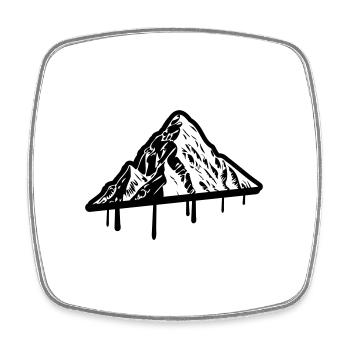Montagne Silhouette Symbole Montagnes - Magnet carré - blanc - Devant