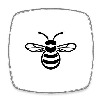 abeille - Magnet carré - blanc - Devant