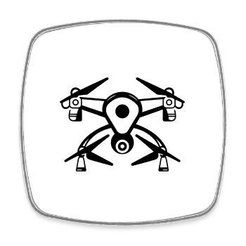 Drohne - Viereckiger Kühlschrankmagnet - Weiß - Vorne