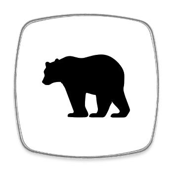 bear - Square fridge magnet - white - Front