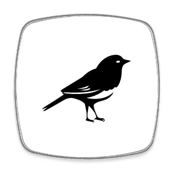 Vogel - Vierkante koelkastmagneet - wit - Voor