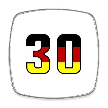 30 symbole de chiffres Allemagne - Magnet carré - blanc - Devant