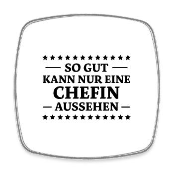 Chefin Spruch Familie Beruf Lustig Chefin Geschenk - Viereckiger Kühlschrankmagnet - Weiß - Vorne