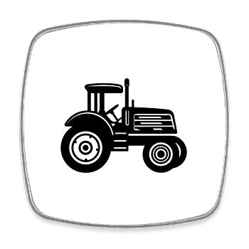 Traktor - Viereckiger Kühlschrankmagnet - Weiß - Vorne