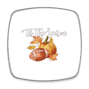 Happy Thanksgiving Pumpkin Spice Football Tis The - Viereckiger Kühlschrankmagnet - Weiß - Vorne