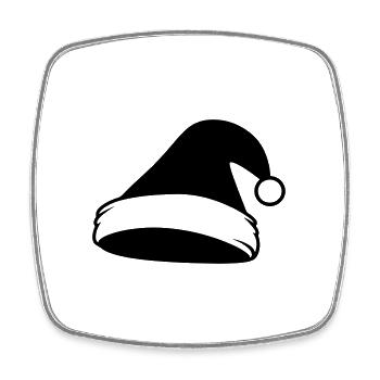 Bonnet symbole de chapeau de père Noël - Magnet carré - blanc - Devant