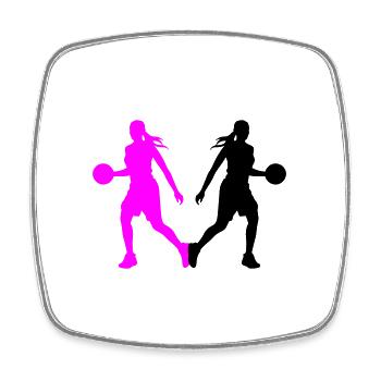 Basketball Player Silhouette Basketball Player Fra - Square fridge magnet - white - Front