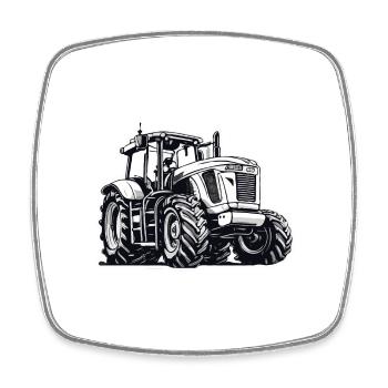 Tractor / Agriculture / Farmer / Field Work - Square fridge magnet - white - Front
