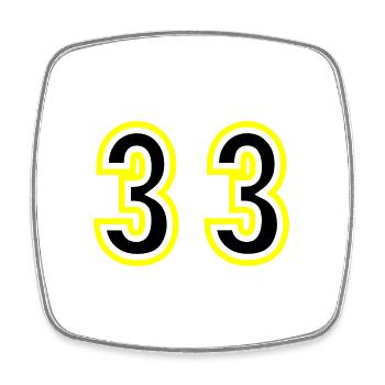 33 Number College - Square fridge magnet - white - Front