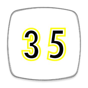 35 Number College - Square fridge magnet - white - Front