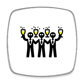 Bachelor Groom Team Bachelors - Square fridge magnet - white - Front