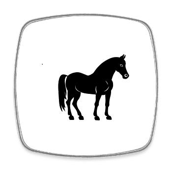 Horse - Square fridge magnet - white - Front