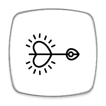 Heart Arrow - Square fridge magnet - white - Front