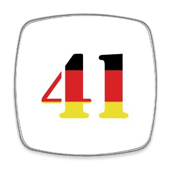 41 Numéro Jersey Allemagne - Magnet carré - blanc - Devant