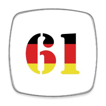 61 Numéro Jersey Allemagne - Magnet carré - blanc - Devant