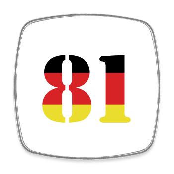 81 Numéro Jersey Allemagne - Magnet carré - blanc - Devant
