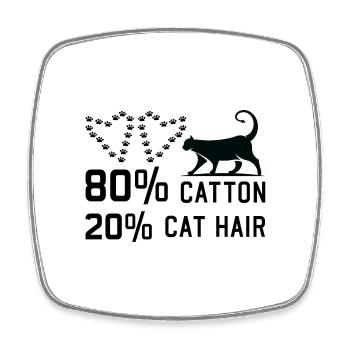 80% Cotton 20% Cat Hair funny Cats Sayings - Square fridge magnet - white - Front