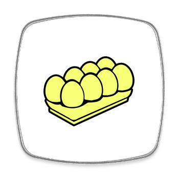 Eggs symbol - Square fridge magnet - white - Front