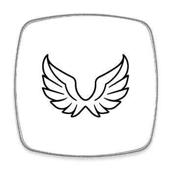 Ailes d'ange - Magnet carré - blanc - Devant