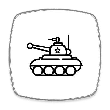 Panzer - Viereckiger Kühlschrankmagnet - Weiß - Vorne
