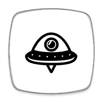 flying saucer - Square fridge magnet - white - Front