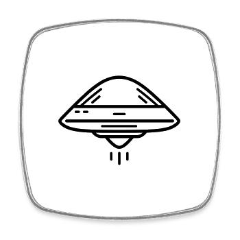 flying saucer - Square fridge magnet - white - Front