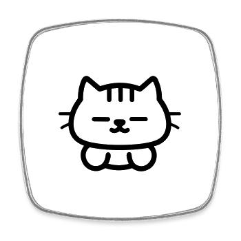 cat - Square fridge magnet - white - Front