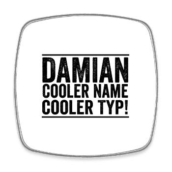 Vorname Damian - Viereckiger Kühlschrankmagnet - Weiß - Vorne