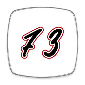 73 Zahl Symbol - Viereckiger Kühlschrankmagnet - Weiß - Vorne