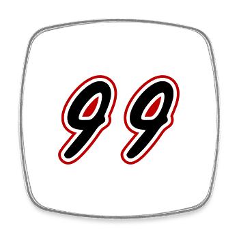 99 Symbole numérique - Magnet carré - blanc - Devant