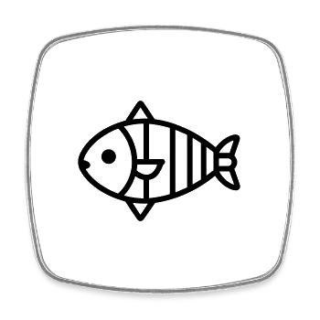fish - Square fridge magnet - white - Front