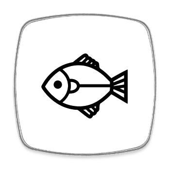 Fish - Square fridge magnet - white - Front