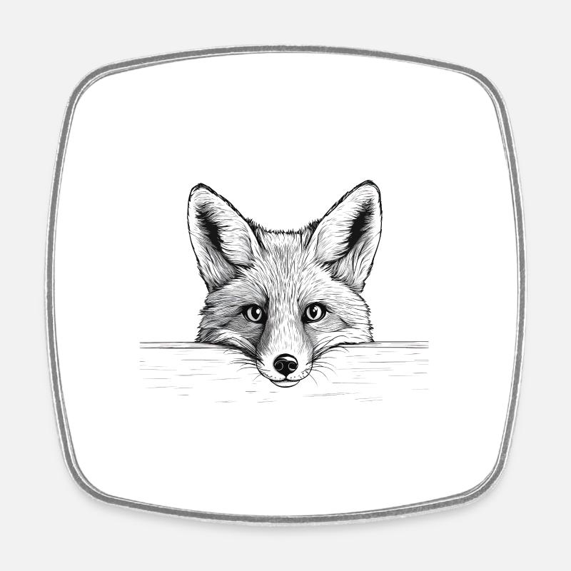 Fuchs - Viereckiger Kühlschrankmagnet - Weiß