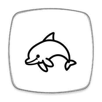 Delfin - Viereckiger Kühlschrankmagnet - Weiß - Vorne