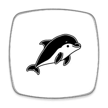 Delfin - Viereckiger Kühlschrankmagnet - Weiß - Vorne