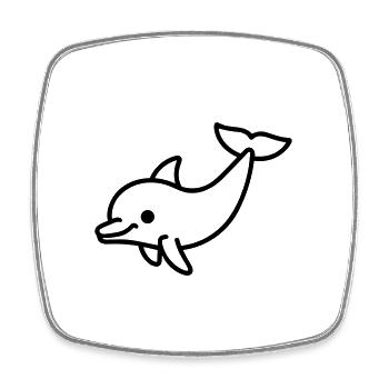 Delfin - Viereckiger Kühlschrankmagnet - Weiß - Vorne