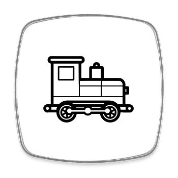 locomotive - Square fridge magnet - white - Front