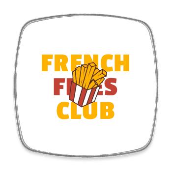 Club de frites - Design amusant de frites - Magnet carré - blanc - Devant