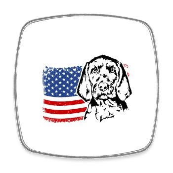 Wirehaired Vizsla US America Flag Dogs Wilsigns - Square fridge magnet - white - Front