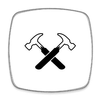 Hammer Symbol - Viereckiger Kühlschrankmagnet - Weiß - Vorne